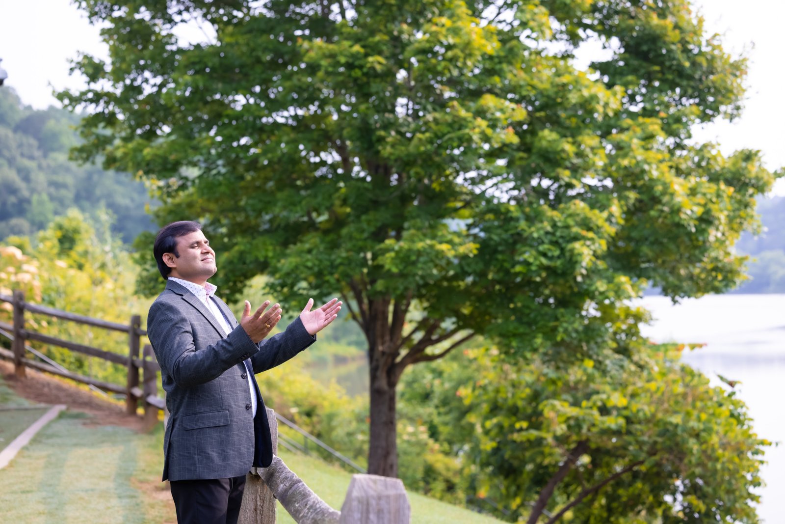 Pastor Jonathan Naik in prayer